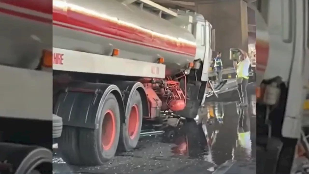 Coconut oil leak from tanker crash triggers motorcycle mishaps along SLEX