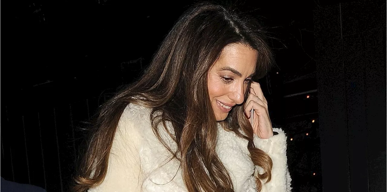 Amal Clooney Puts an Elevated Spin on the Mob Wife Trend in a Cream Fur Coat