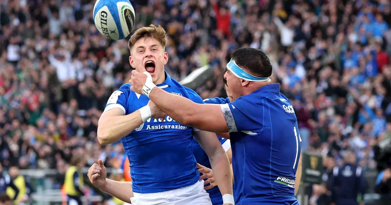 Louis Lynagh grabs debut try as Italy beat Scotland in Rome