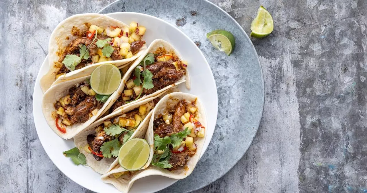 Mark Moriarty's Pork belly tacos with pineapple salsa