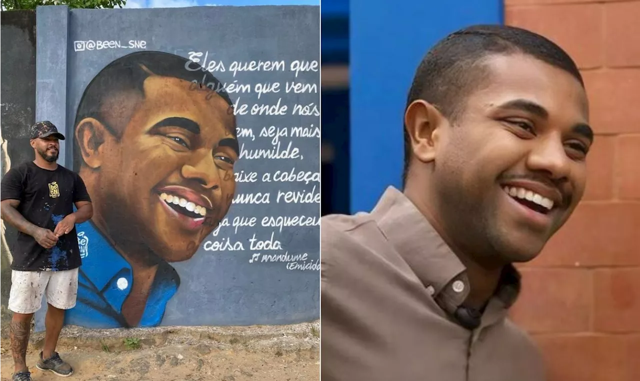 Davi, do 'BBB 24', é homenageado com mural em Salvador: 'Um símbolo de resistência'