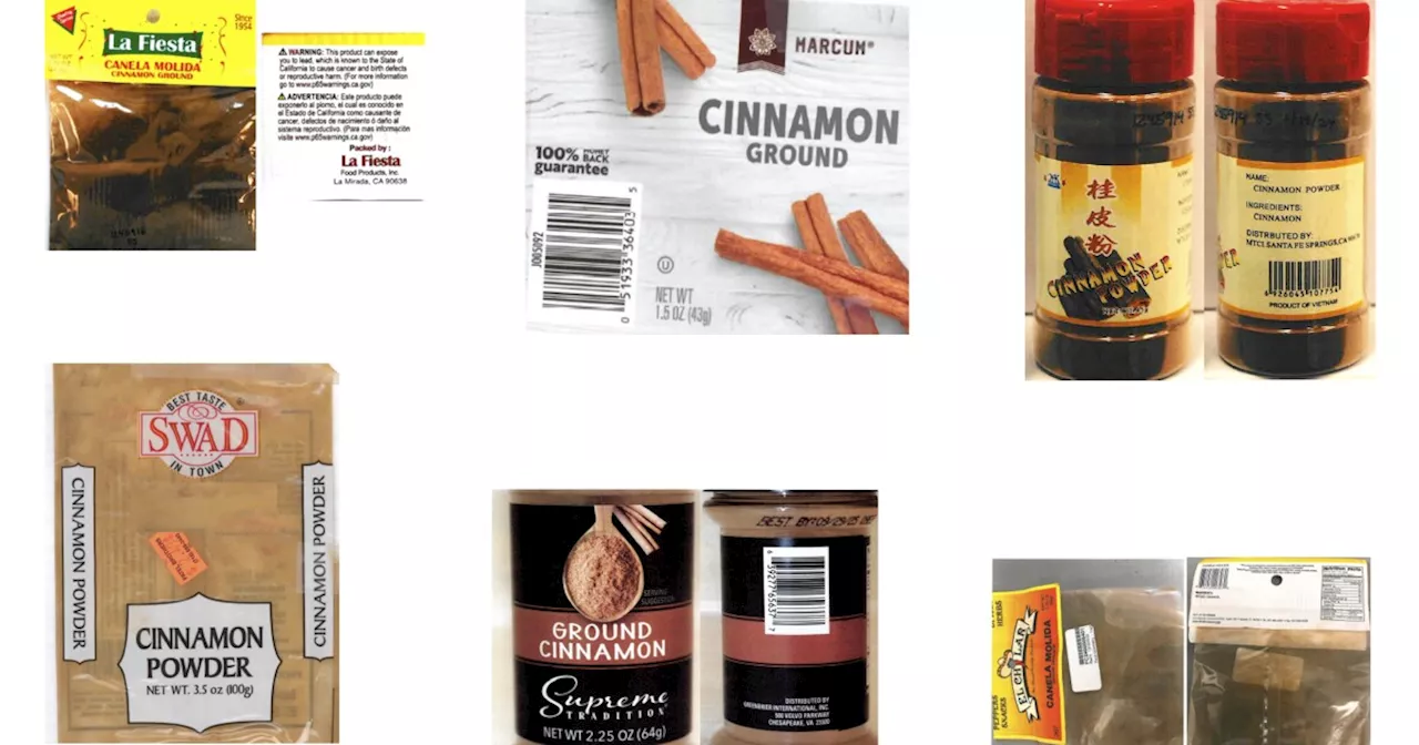 The FDA issues an alert for 6 brands of cinnamon possibly containing lead