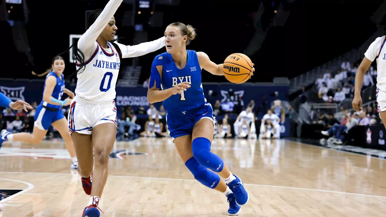 BYU throttled by Kansas 77-53 in Big 12 women's tournament opener