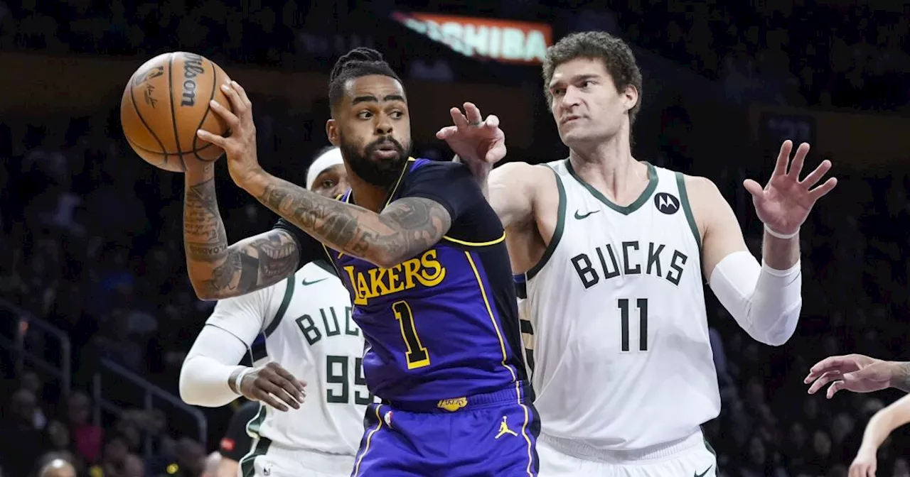 D'Angelo Russell scores 44 as Lakers edge Bucks at last second in thriller