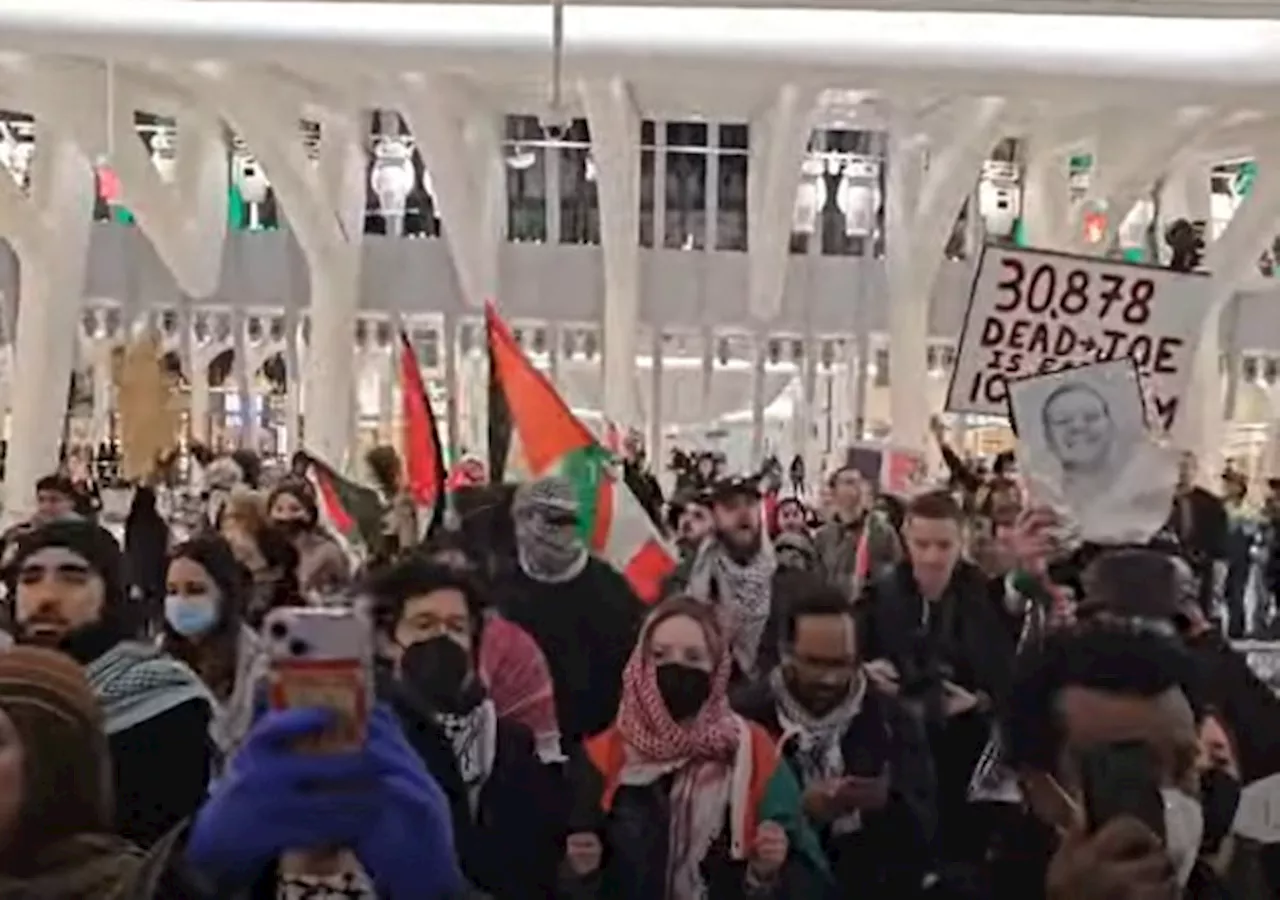 Mob of Anti-Israel Protesters Swarms the World Trade Center in NYC