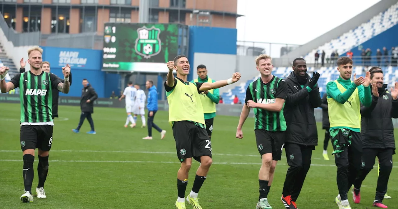 Il Sassuolo riparte col Frosinone: 1-0 e prima vittoria dopo 7 ko e un pari