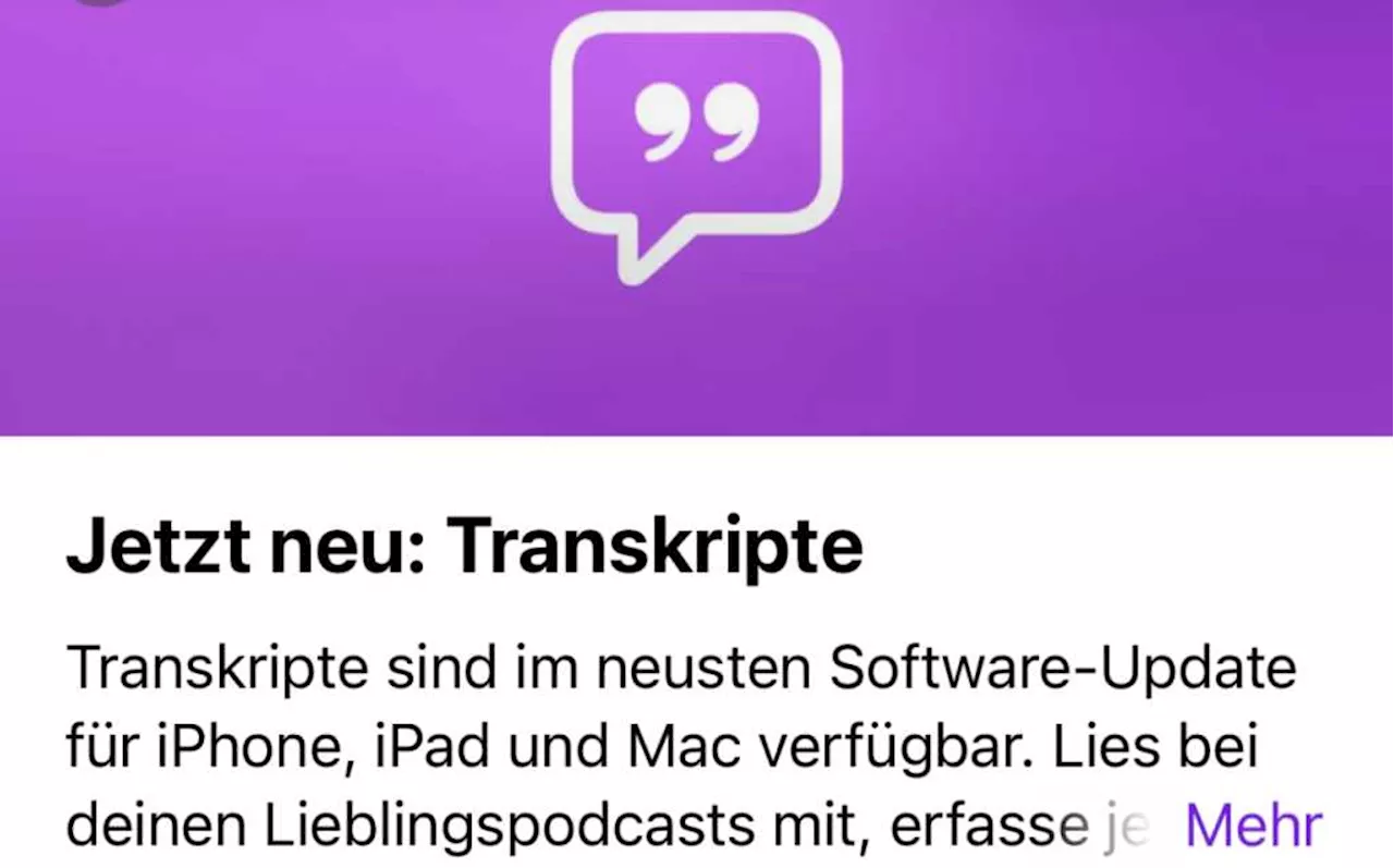 So setzt Apple KI in iOS 17.4 ein: Transkripte für (fast) alle Podcasts