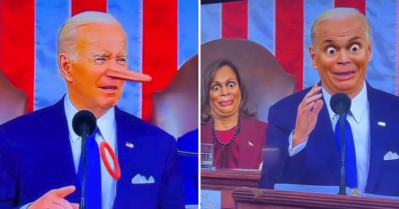 Donald Trump bizarrely morphs Joe Biden into Pinocchio during speech