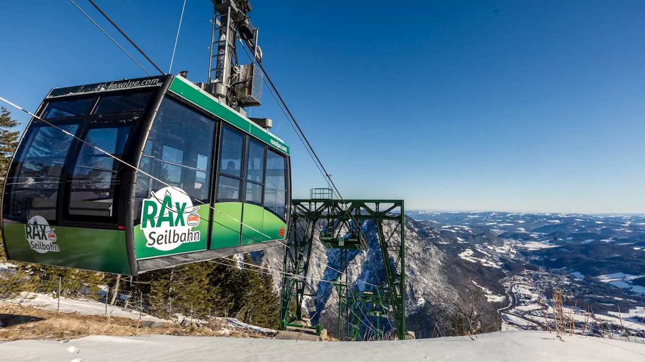 Wegen Sturmwarnung: Rax-Seilbahn am Sonntag nicht in Betrieb