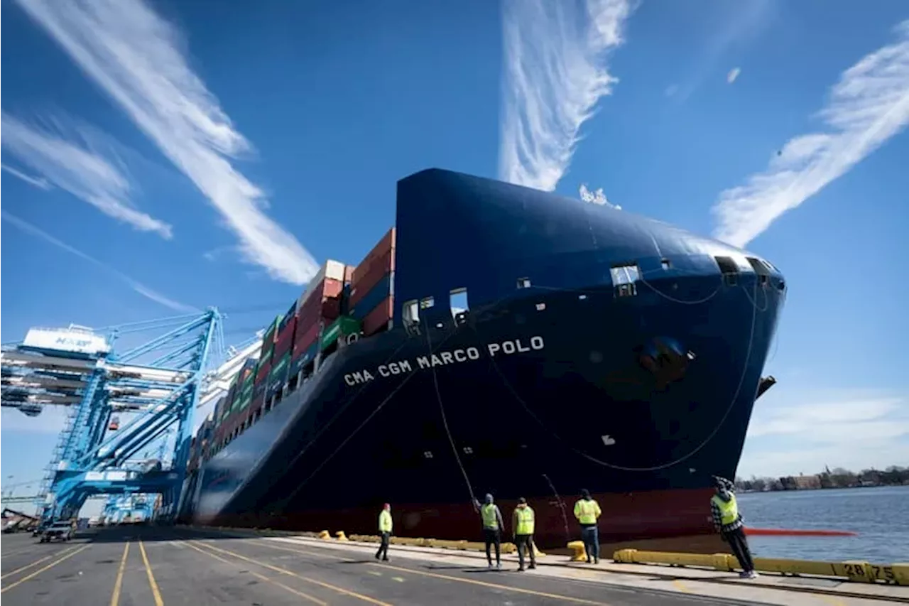 See photos of the CMA CGM Marco Polo call in Port of Philadelphia