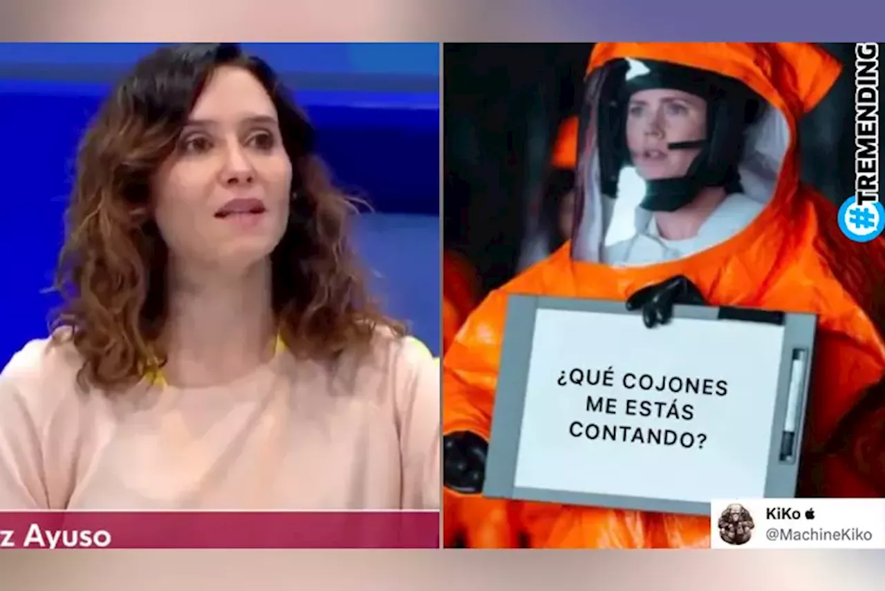 Perplejidad ante el chorreo de ideas 'random' de Ayuso en un minuto: 'Nuestra trumpista de cabecera'