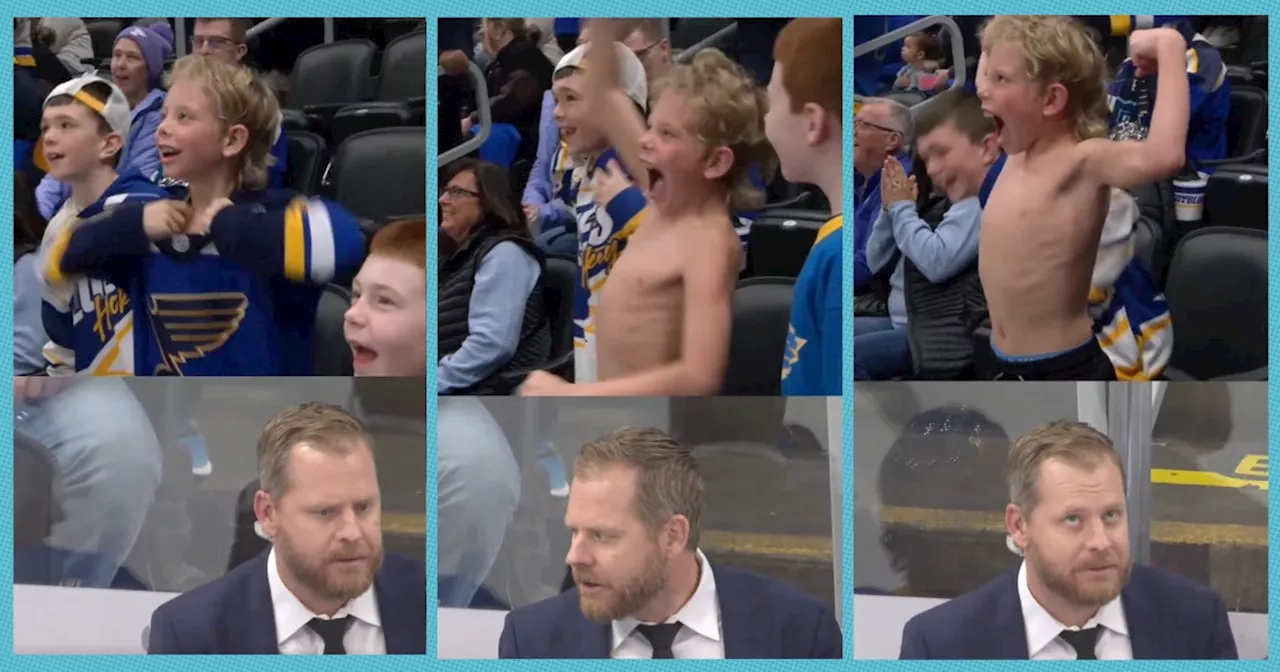 Hockey Coach Steve Ott Watches Son Maverick On The Jumbotron