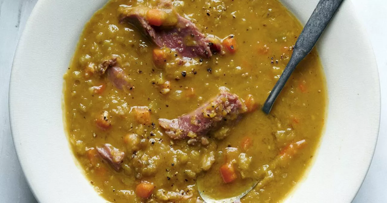 Split pea soup offers satisfyingly smoky flavor