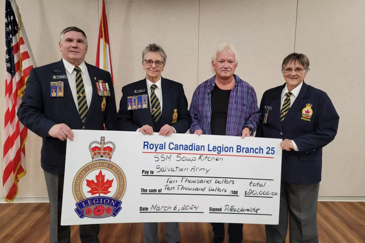 Legion Branch 25 donates $45,000 to food banks, ARCH