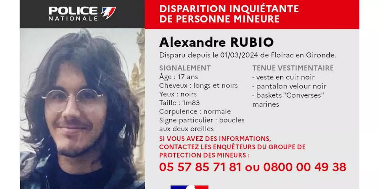 Disparition du jeune Alexandre Rubio : des avis de recherche seront distribués dimanche à Bordeaux