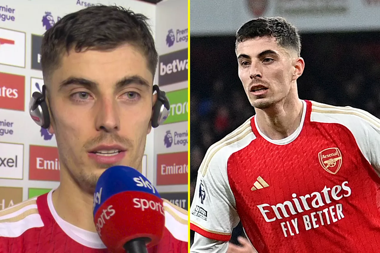 Arsenal star Kai Havertz snaps back at Jamie Redknapp’s question following record-breaking goal...