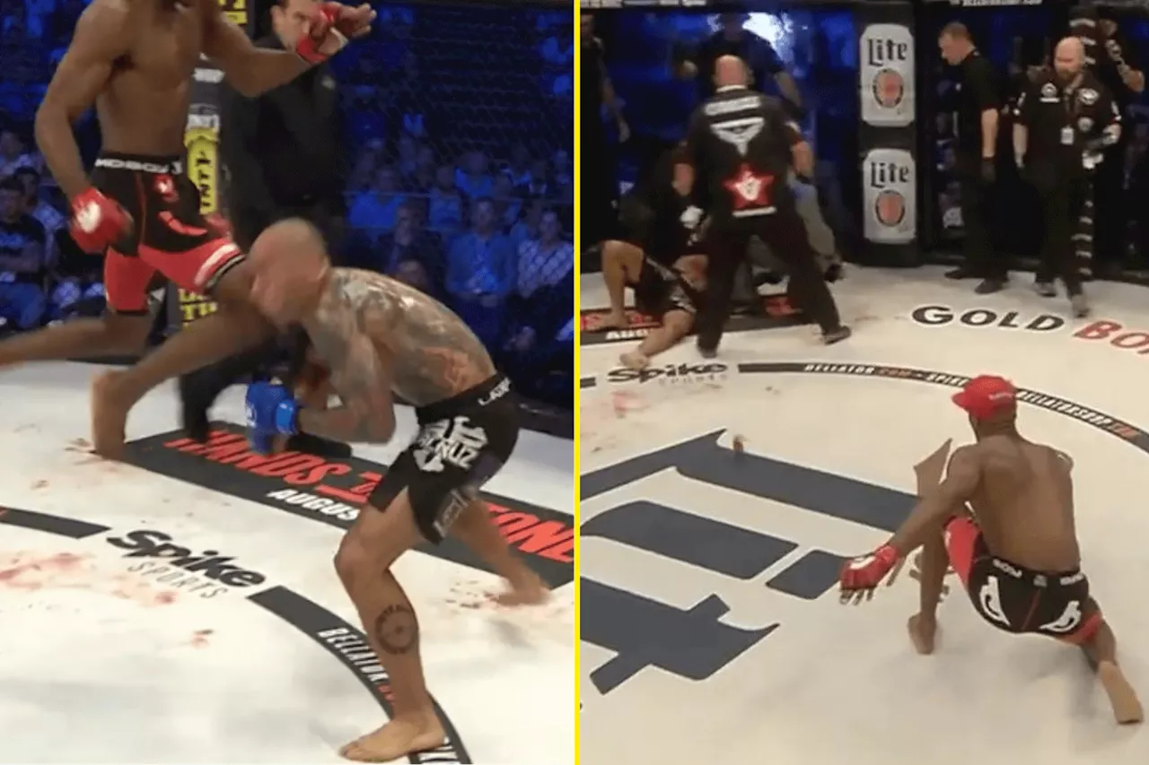 Michael ‘Venom’ Page threw Pokémon ball at opponent after fracturing his skull with frightening flying knee...