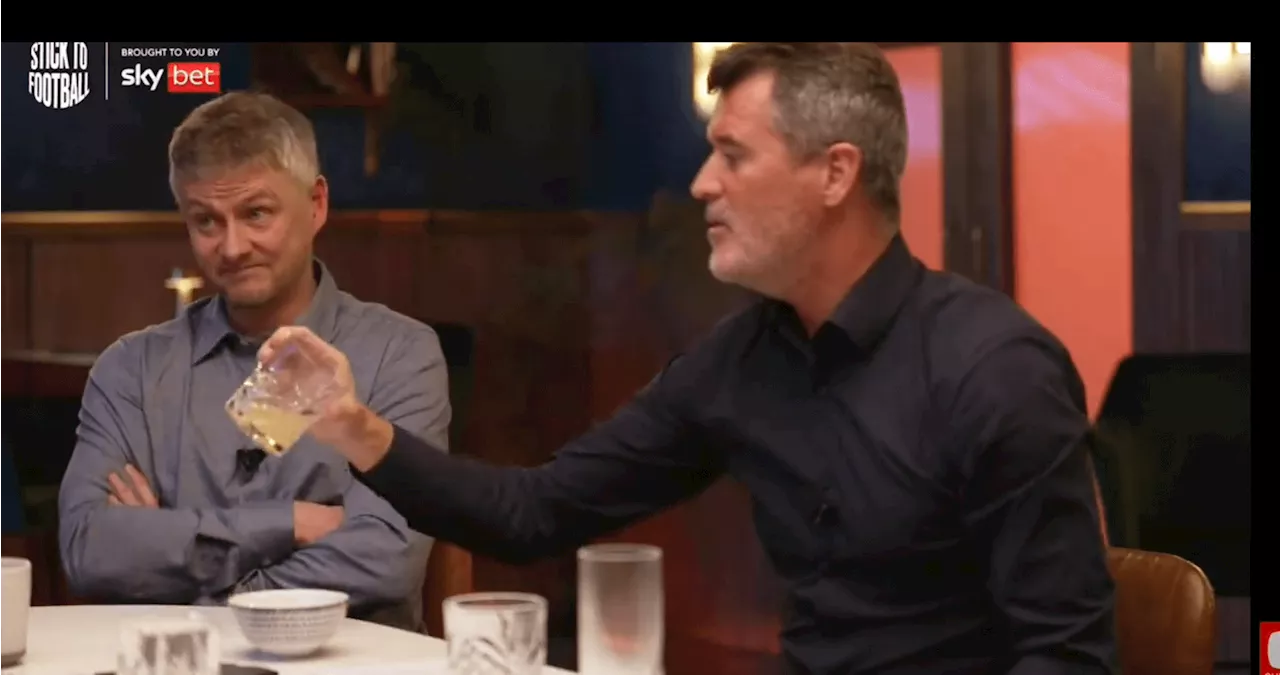 Roy Keane cheekily checks Ole Gunnar Solskjaer’s drink after Fred claim...