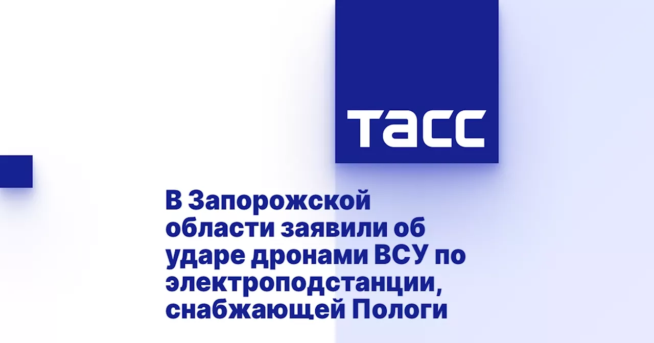 В Запорожской области заявили об ударе дронами ВСУ по электроподстанции, снабжающей Пологи