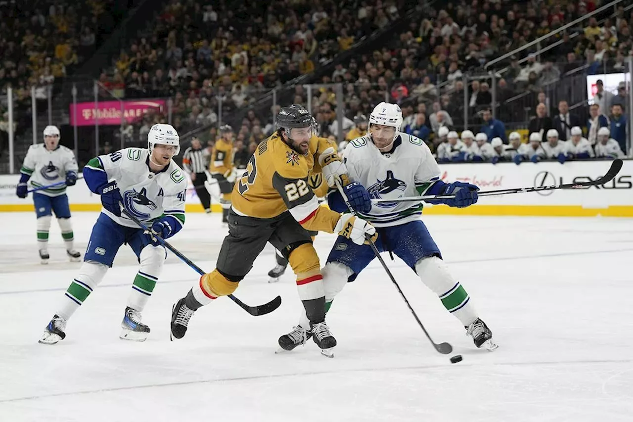 First-place Canucks hand struggling Golden Knights 3-1 loss in Vegas