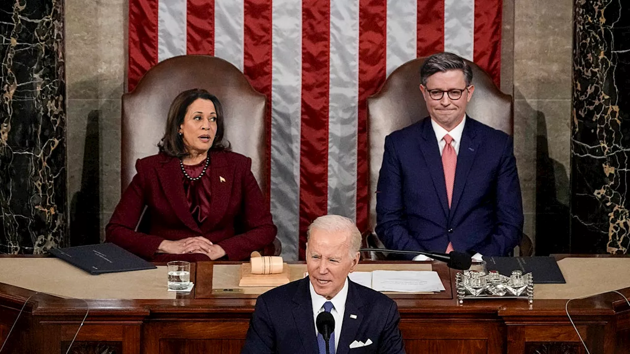 ‘I Know Him,’ Kamala Harris Whispers To Mike Johnson During State Of The Union