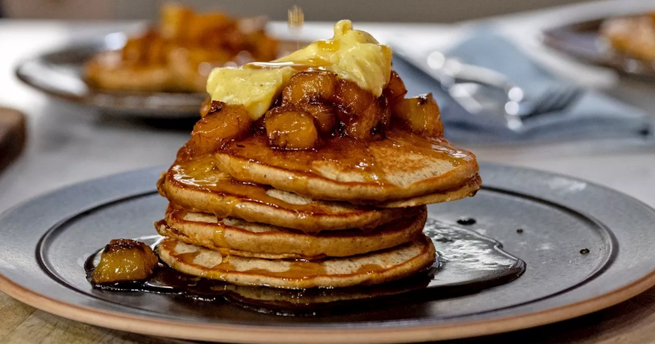 Plantain Pancakes with Jerk Honey Butter Recipe