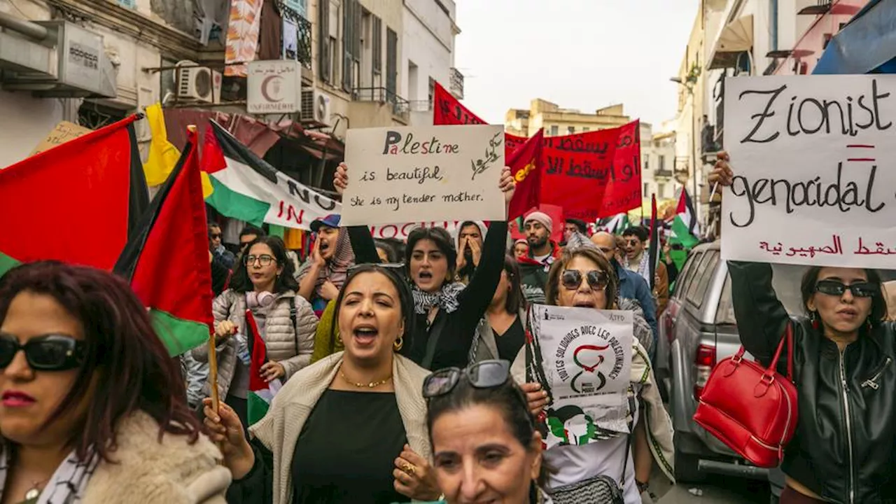 In pictures: Global cities rally for Palestine on International Women's Day