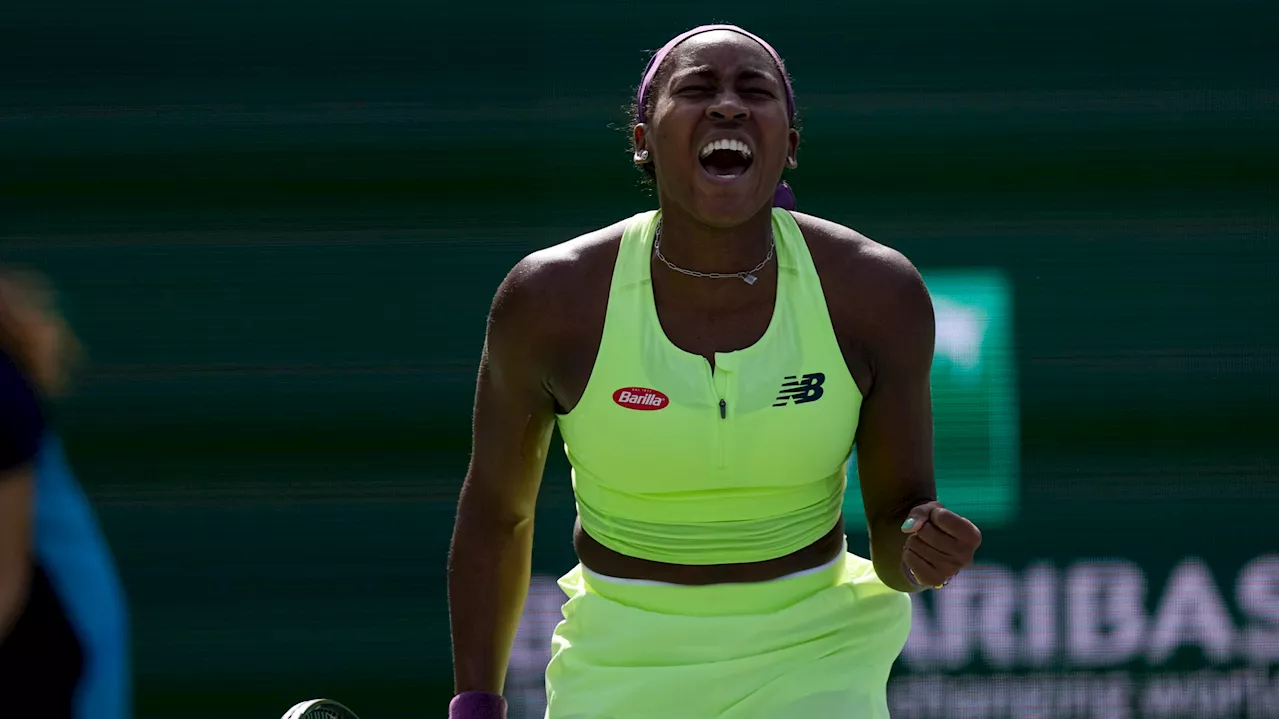 Gauff rallies, advances in third-set tiebreaker at Indian Wells