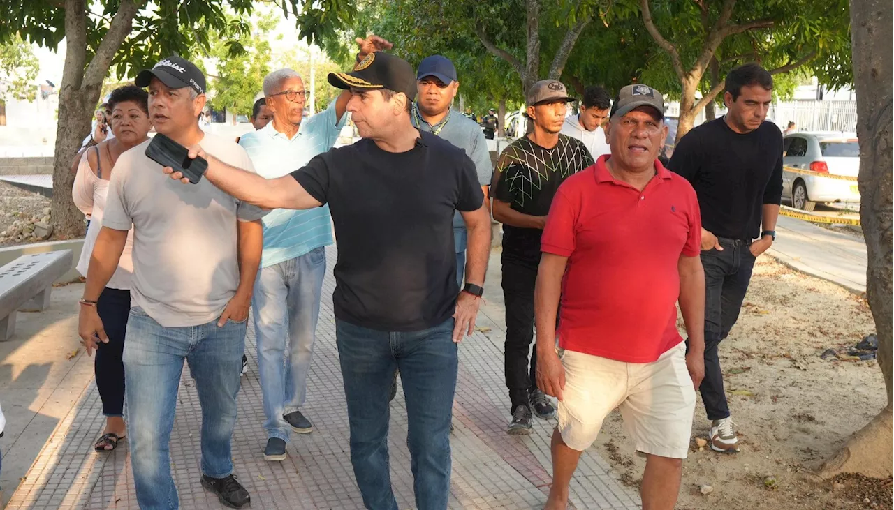 Alcalde Char revisó avances en las obras del parque en el barrio El Limón