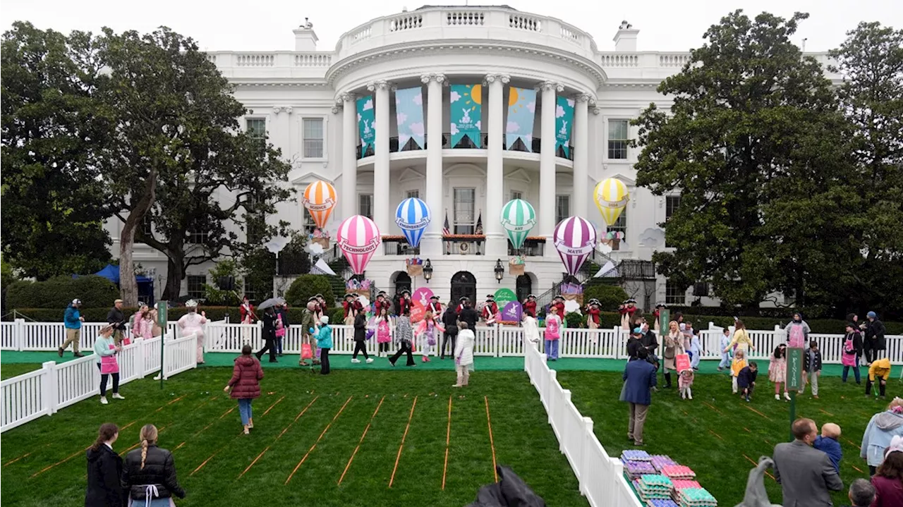 Thunder and lightning delay the start of the White House's education-themed Easter egg roll