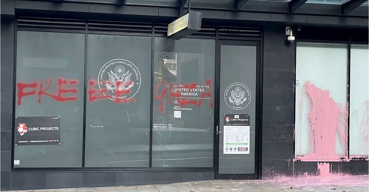 US Consulate in North Sydney vandalised with 'Free Gaza' graffiti