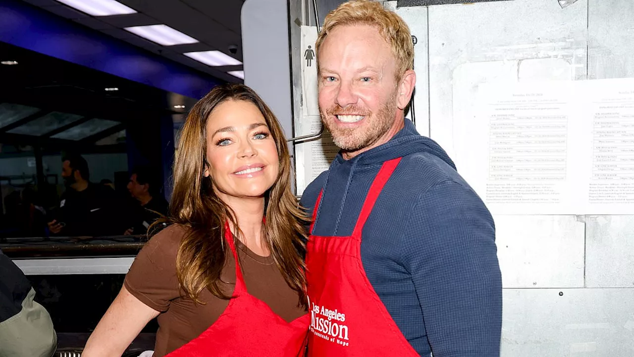 Denise Richards poses with Beverly Hills, 90210 star Ian Ziering at LA Mission event while sharing...