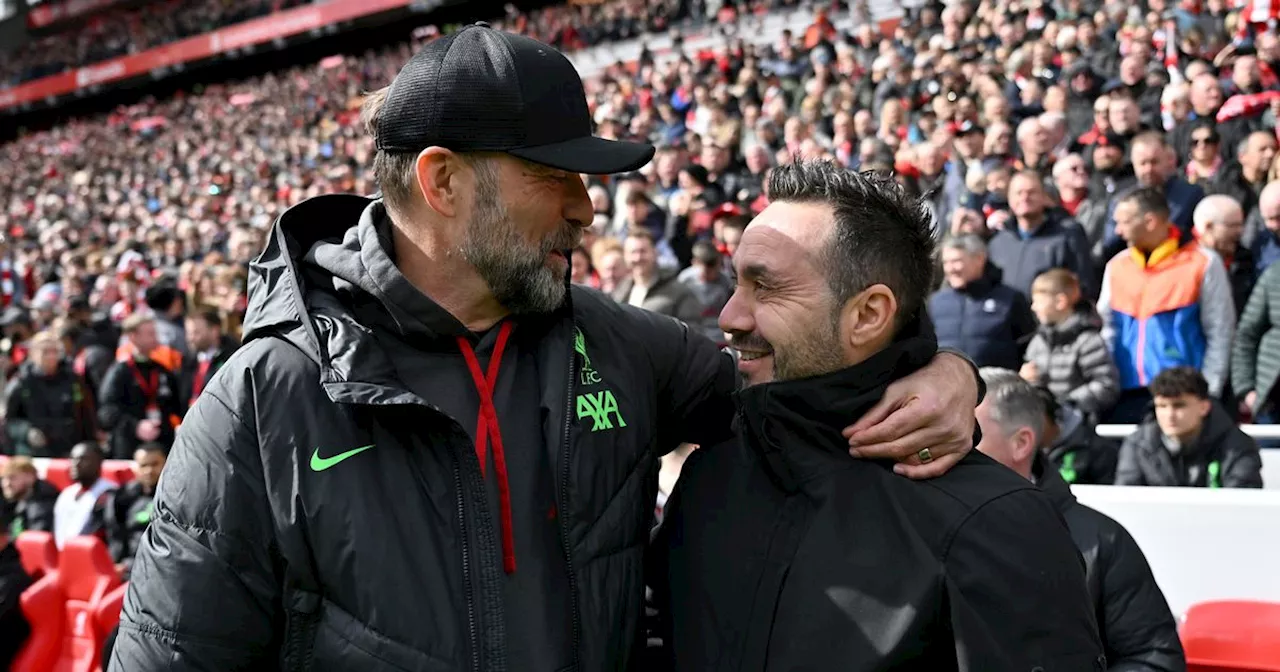 What Jurgen Klopp said to Roberto De Zerbi on Liverpool touchline