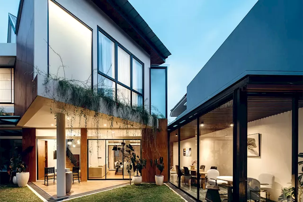 Geometris Tropis Dengan Permainan Sudut Segitiga di De Journey House