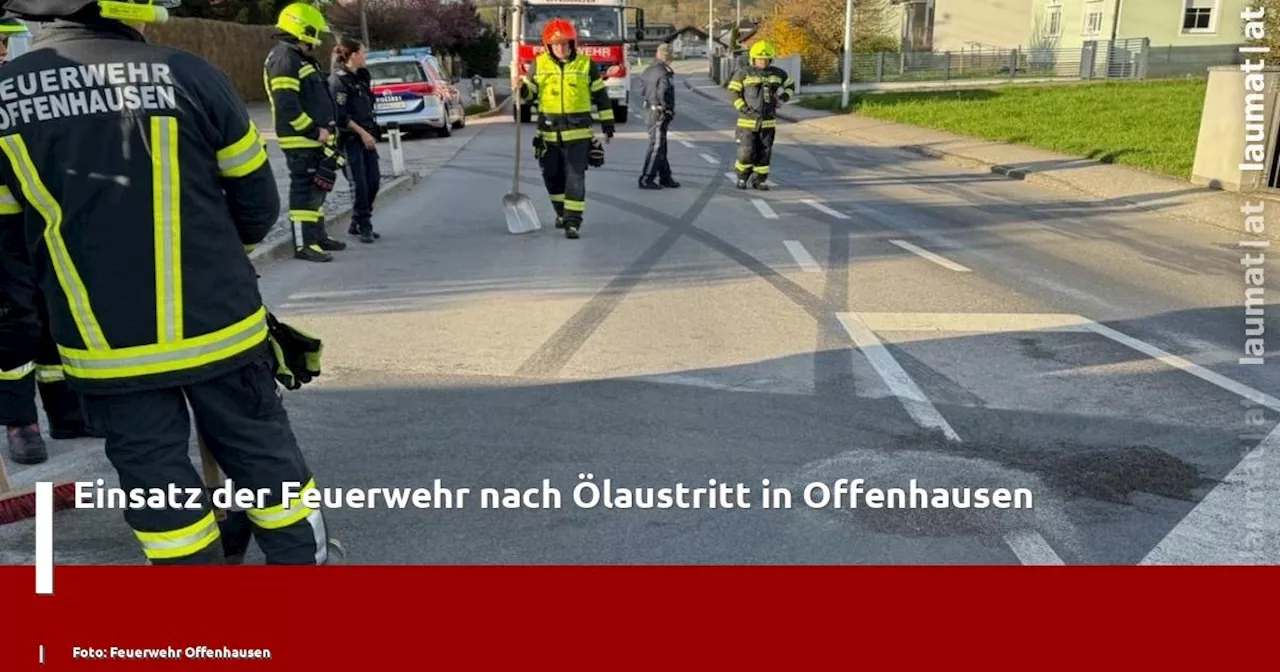 Einsatz der Feuerwehr nach Ölaustritt in Offenhausen