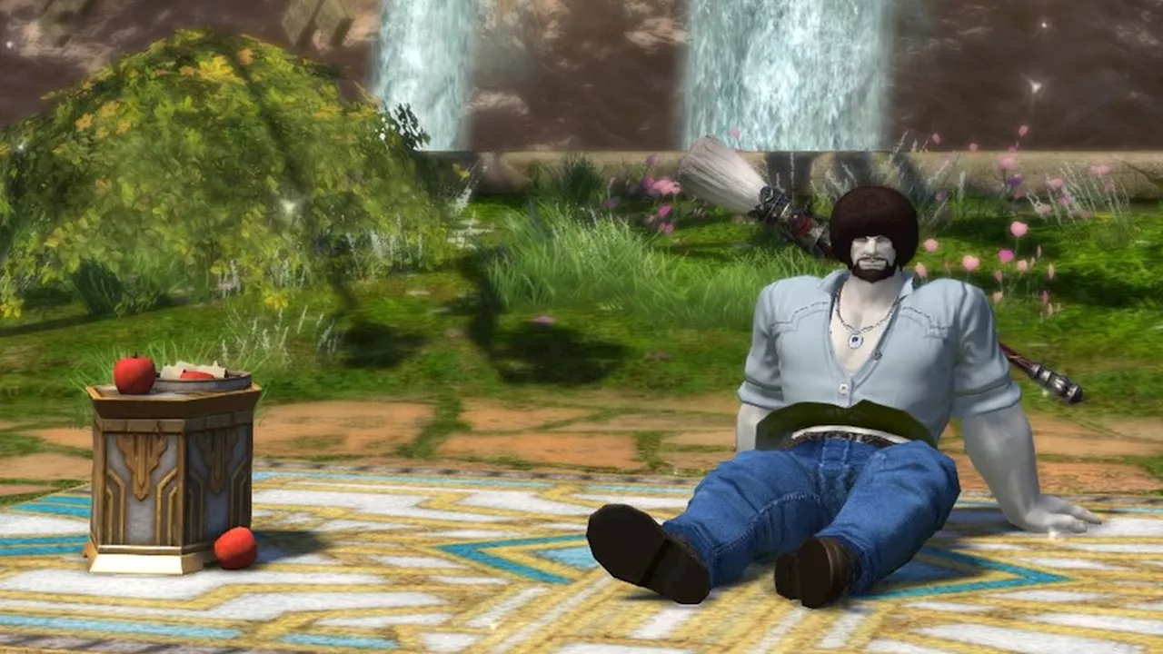 Final Fantasy 14's newest class has inspired this buff Bob Ross to spread good vibes and turn the party into happy little clouds