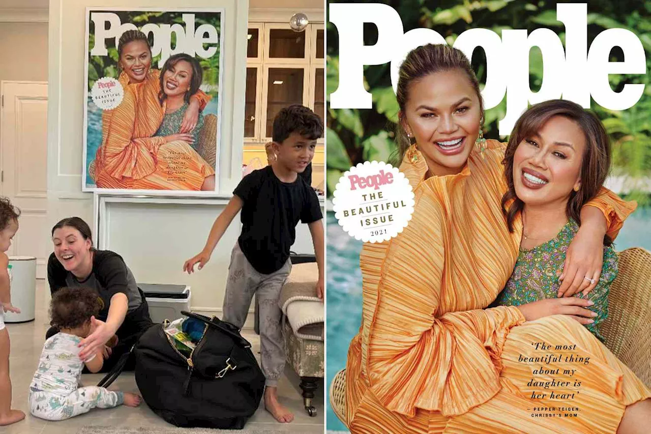 Chrissy Teigen’s Mom Pepper Reveals She Brought a Giant Version of Her PEOPLE Cover to Her New Thailand House