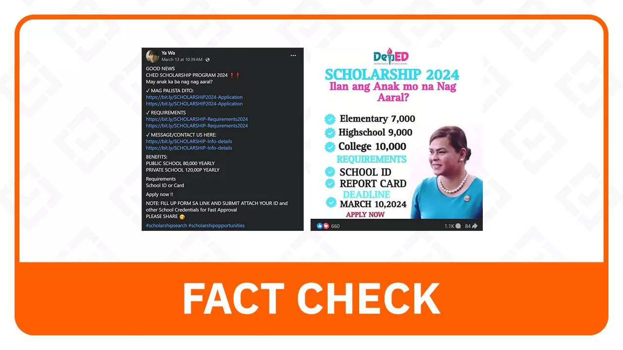 FACT CHECK: Link for DepEd scholarship program application is fake