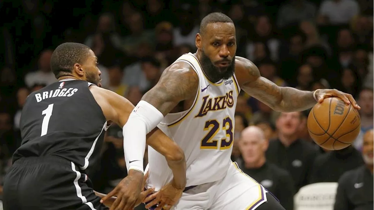 James ties career high with 9 3-pointers, scores 40 points as Lakers beat Nets