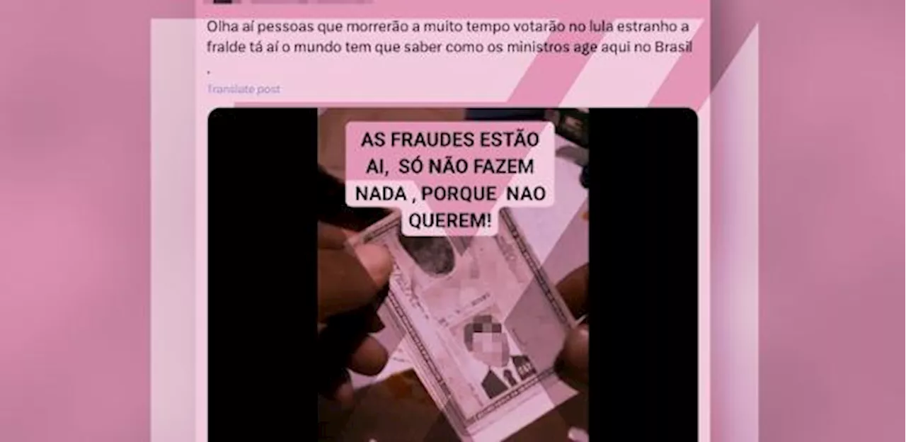 É falso que dados de homem morto tenham sido usados para votar em 2022