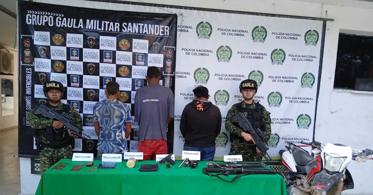 Tres miembros del Clan del Golfo capturados y dos menores de edad fueron rescatados en Santander