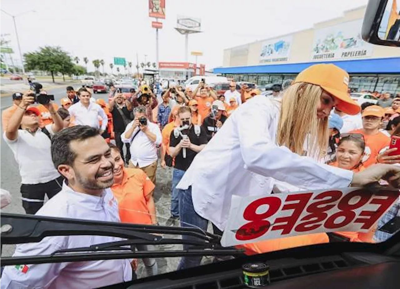 Acompaña Álvarez Máynez a Mariana Rodríguez en inicio de campaña por alcaldía de Monterrey