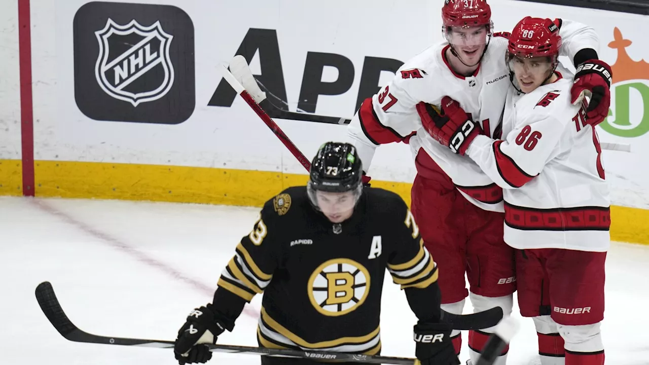 Svechnikov dazzles with lacrosse-style goal, Hurricanes beat Bruins 4-1