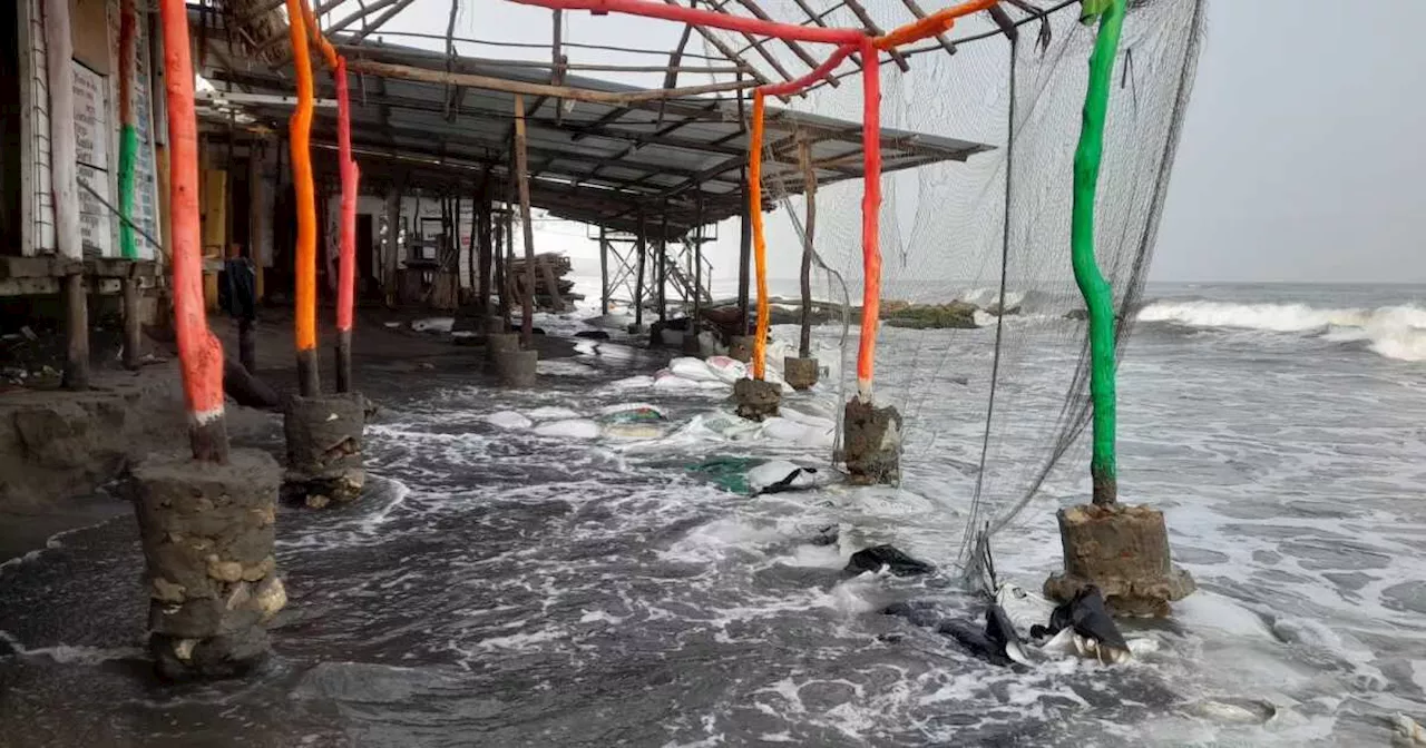 Fuertes vientos e intenso oleaje dejaron graves emergencias en playas de Puerto Colombia, Atlántico