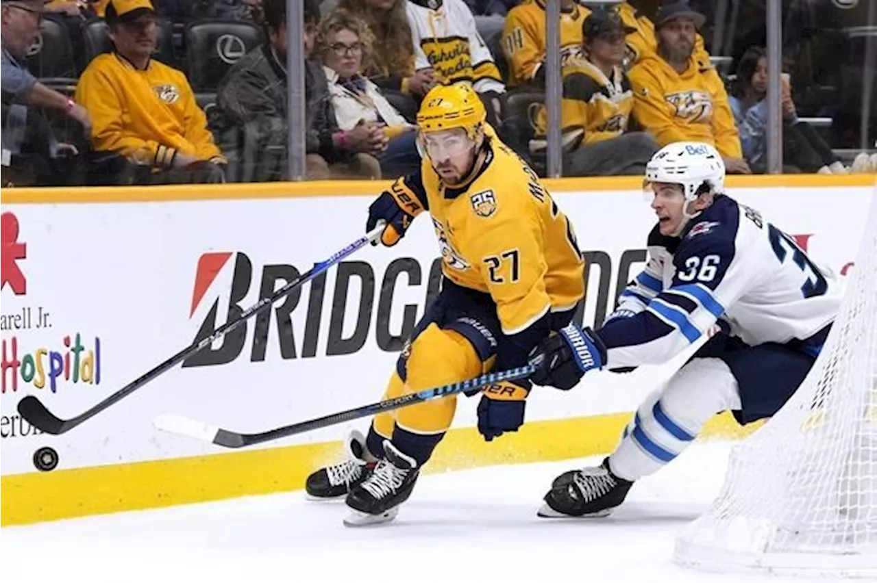 Connor scores in OT, Jets trip playoff-bound Predators 4-3