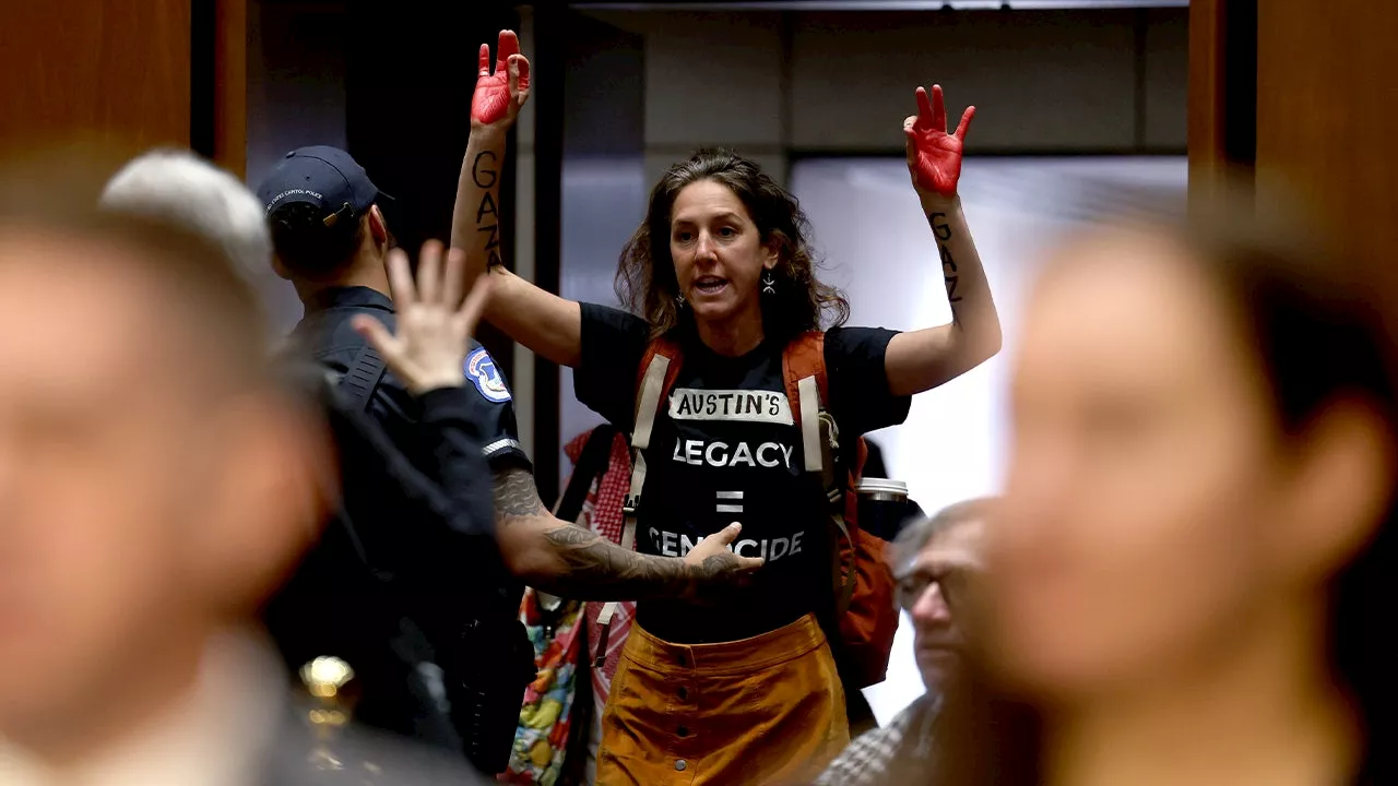 Anti-Israel protesters' painted red hands a 'symbol' rooted in 'craze to see blood': expert