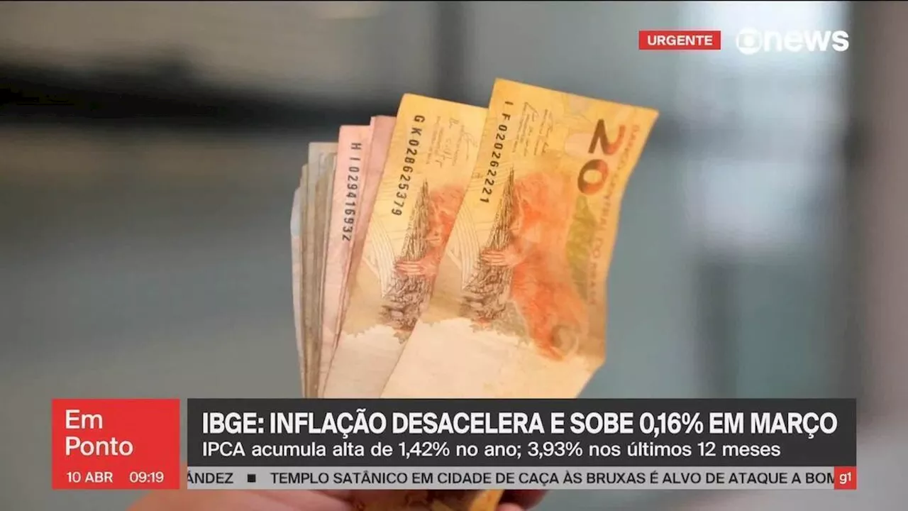 IPCA: preços sobem 0,16% em março, com alta mais branda de alimentos