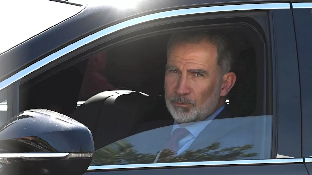 Queen Sofia of Spain pictured smiling after visiting her mother in hospital