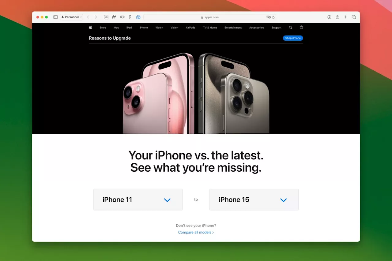 Apple lance un outil de comparaison pour les iPhone 15