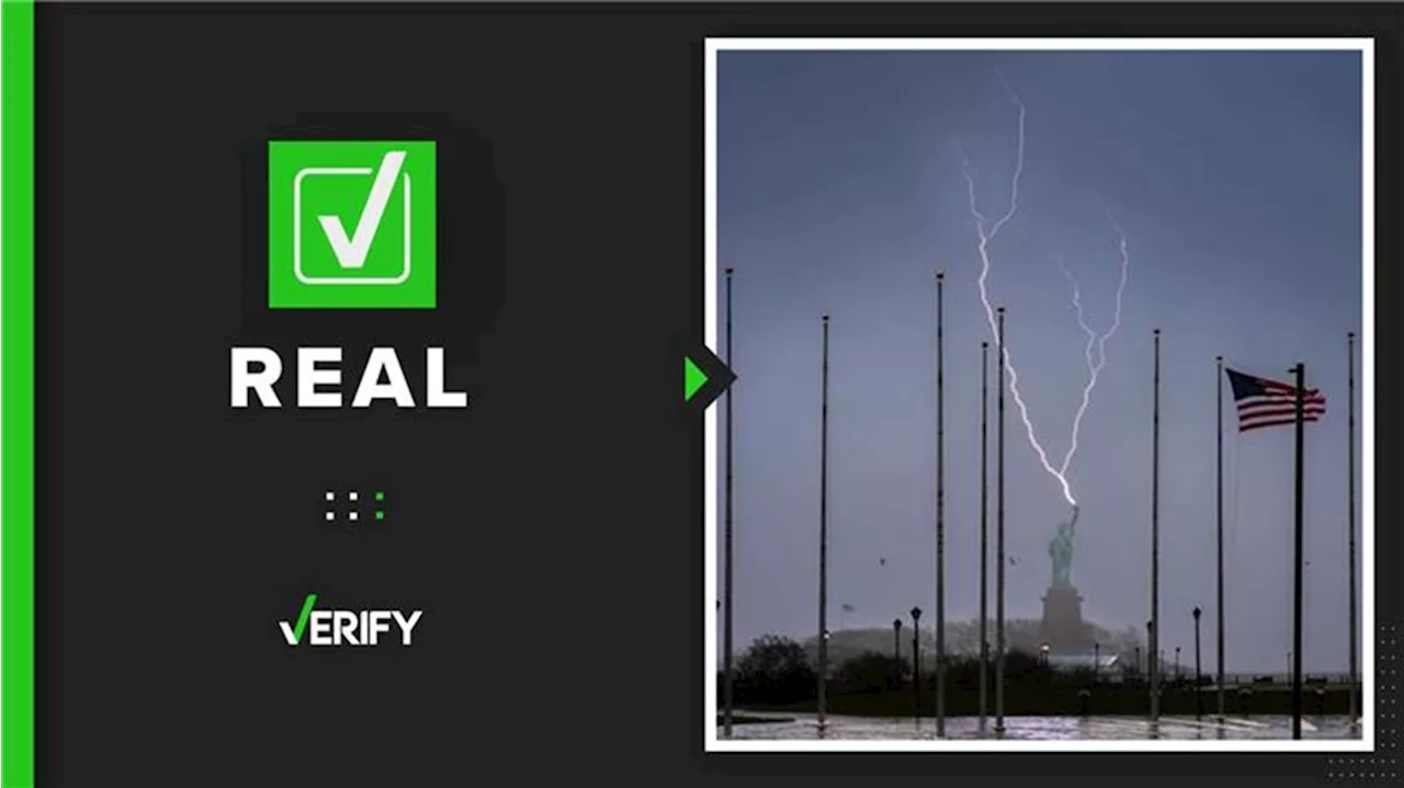 Statue of Liberty Struck by Lightning During Severe Thunderstorms in New York